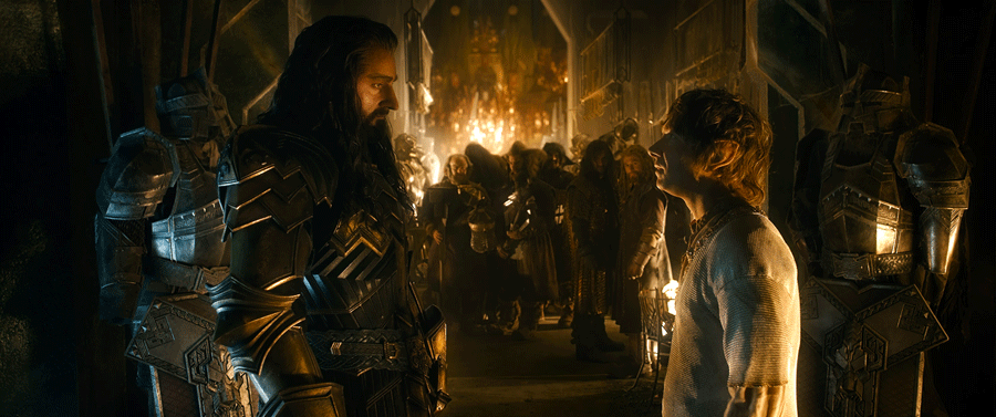 Thorin Oakenshield and Bilbo Baggins in The Battle of the Five Armies