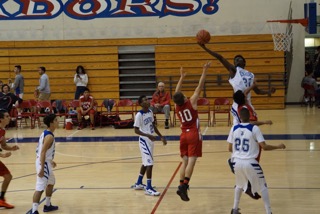 Senior Robert Pernell goes up for a rebound 